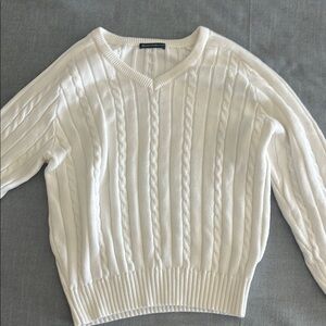 Brandy Melville White Cable Knit Sweater